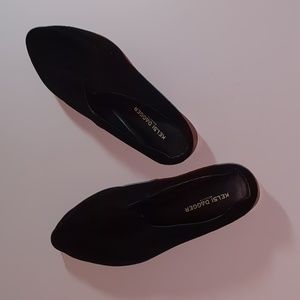 NWOT 9.5 Kelsi Dagger Black Suede Mules